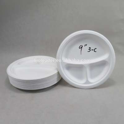 Disposable Safe Plant Fiber 3 Compartment Paper Plate