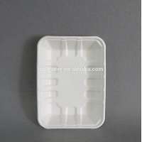 Disposable Biodegradable Bagasse Pulp Meat Packaging Tray