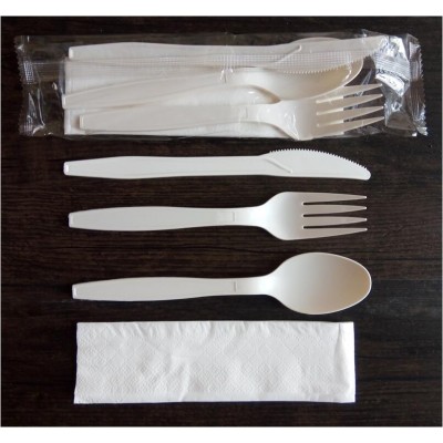 Wholesales Disposable Cornstarch CPLA Plastic Cutlery Set