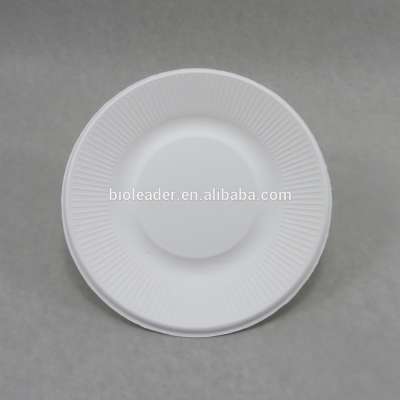 Disposable Eco-friendly Sugarcane Bagasse 7 inch Ribbed Plate